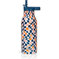 Ecolife Color Squares Παιδικό Παγούρι Θερμός Ανοξείδωτο BPA Free με Καλαμάκι Πολύχρωμο 550ml