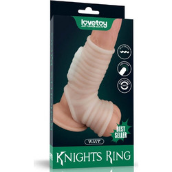 Lovetoy Silk Knights Sleeve 3 Ελαστικό Δαχτυλίδι Πέους & Όρχεων Σιλικόνης με Δόνηση Διαφανές