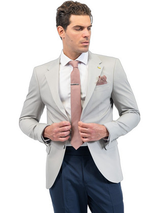 Vittorio Artist Bonnato Καλοκαιρινό Ανδρικό Blazer Υφασμάτινο με Στενή Εφαρμογή Γκρι 900-24