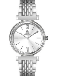 American Polo Heritage Crystal Γυναικείο Ρολόι με Ασημί Μεταλλικό Μπρασελέ APSSW101SL