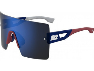 Dsquared2 D20126-S PJP Ανδρικά Γυαλιά Ηλίου Μάσκα Κοκάλινα Μπλε με Μπλε Φακό