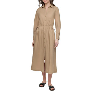 DKNY Midi Καθημερινό Φόρεμα Σεμιζιέ Μπεζ DJ5D9081-TVN DKNY Midi Καθημερινό Φόρεμα Σεμιζιέ Μπεζ DJ5D9081-TVN