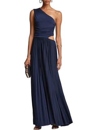 Lynne Maxi Καλοκαιρινό Φόρεμα για Γάμο / Βάπτιση Navy Μπλε 0056-0511026-61