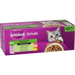 Whiskas Tasty Mix Adult with Chicken, Turkey, Beef & Cod in Gravy 40x85gr