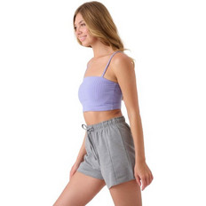 Anel Γυναικείο Καλοκαιρινό Crop Top Ριπ Λιλά 40229