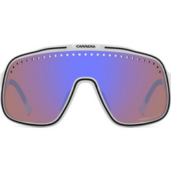 Carrera CA02S-6HTZS Ανδρικά Γυαλιά Ηλίου Μάσκα Κοκάλινα Λευκά με Μωβ Φακό