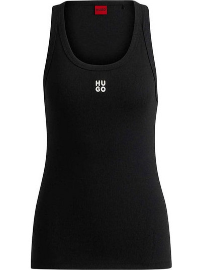 Hugo Boss Γυναικείο Καλοκαιρινό Top Βαμβακερό Μαύρο 50514489-001