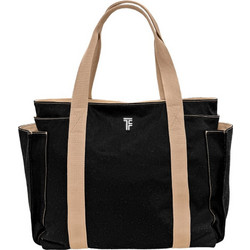 Feel & Touch Cabo Υφασμάτινη Τσάντα Θαλάσσης Ώμου Μαύρη 36x47cm
