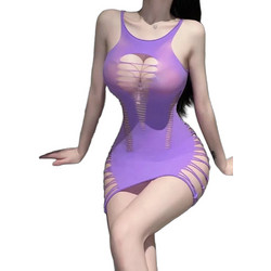 Kinksters Sexy Φόρεμα Διχτυωτό Λιλά 6928048004108