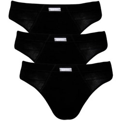 Minerva Sporties Ανδρικά Σλιπ Βαμβακερά Μαύρα 3Pack 90-23027-020