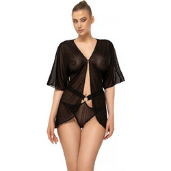 Anais Velo Sexy Babydoll See Through Μαύρο 56517