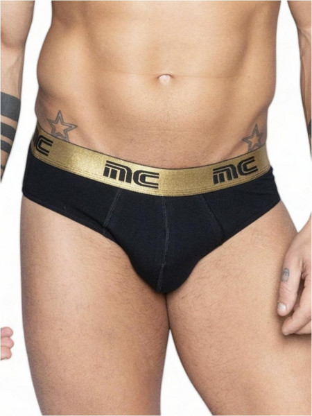 Nina Club Ανδρικό Σλιπ Βαμβακερό Μαύρο NC611GLD