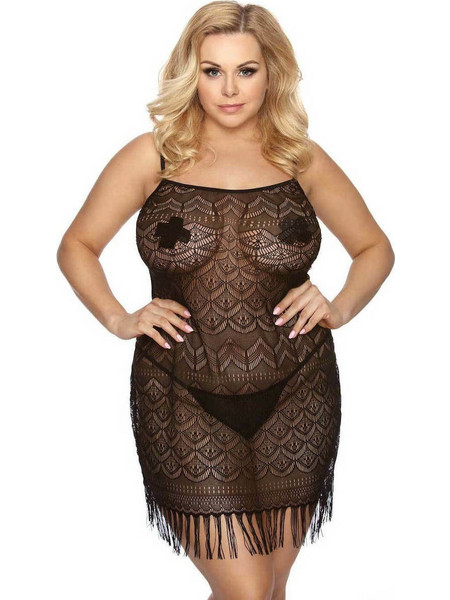 Anais Geali Sexy Φόρεμα See Through με Δαντέλα Μαύρο 5901350519547