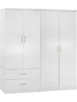 HomeMarkt Τετράφυλλη Ντουλάπα Ρούχων Jenna Olive 160x43x181cm HM11351.05