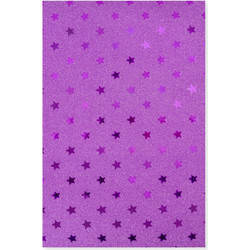 Statovac Αστέρια Χαρτόνι Αυτοκόλλητο Μωβ Glitter 21x29cm 10τμχ 136043