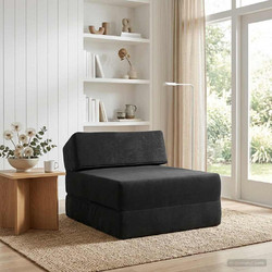 vidaXL Πολυθρόνα Κρεβάτι Ανακλινόμενη Μαύρη 900062