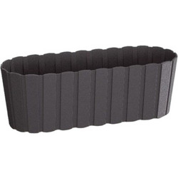 Prosperplast Γλάστρα Οβάλ Πλαστική Ανθρακί 38.3x14.4x13cm DDEC400-S433