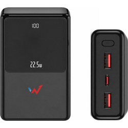 Wonder WX27D Power Bank 27000mAh 22.5W με 2 Θύρες USB-A & Θύρα USB-C Power Delivery Black