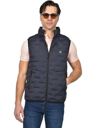 Berto Lucci Αμάνικο Ανδρικό Μπουφάν Puffer Navy Μπλε 09261-4451-5003