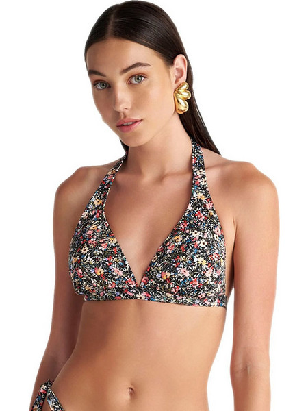 BLU4U Its Bitsy Flower Bikini Top Τριγωνάκι Floral Μαύρο Πολύχρωμο 253577061D-02