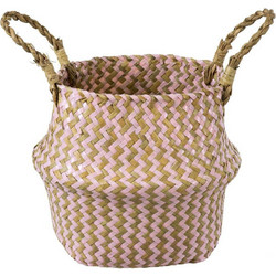 Globostar Leros Κασπώ Καλάθι Δαπέδου Ροζ Καφέ 18x20cm 20341