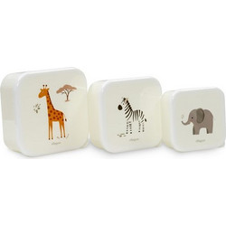 Interbaby Jirafa Savanna Πλαστικό Παιδικό Σετ Δοχείο Φαγητού Μπεζ