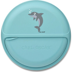 Carl Oscar Mini Disc Δελφίνι Πλαστικό Παιδικό Δοχείο Φαγητού Γαλάζιο