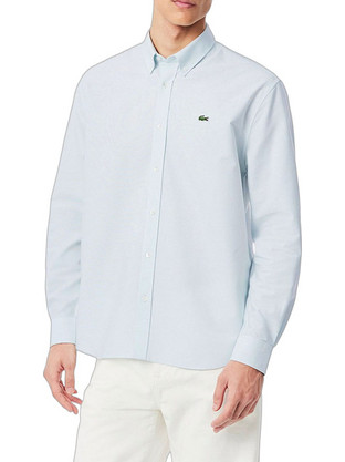 Lacoste Ανδρικό Πουκάμισο Βαμβακερό Μακρυμάνικο Κανονική Γραμμή Γαλάζιο CH8800-MR8