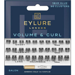 Eylure Volume & Curl Βλεφαρίδες Τουφάκια Σετ με Κόλλα AD-128H79