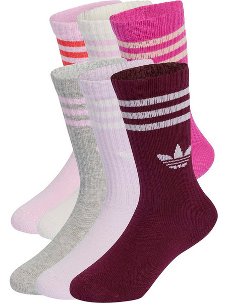 Adidas Ανδρικές Κάλτσες Ψηλές Γκρι Μπορντό Ροζ Φούξια Λιλά Λευκές 6Pack KT1999