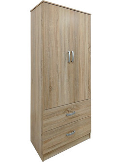 Klikareto Δίφυλλη Ντουλάπα Ρούχων Real Sonoma 80x42x180cm 001-00587