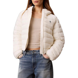Calvin Klein Γυναικείο Μπουφάν Χειμωνιάτικο Puffer Μακρύ Εκρού LV047G505G-YAS