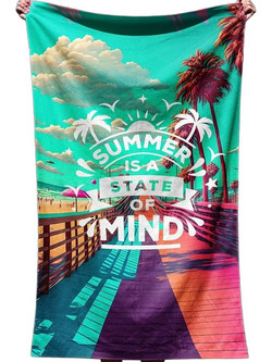 L'Essentiel Maison Summer Is State Of Mind Πετσέτα Θαλάσσης Microfiber Πράσινη 450AST1193