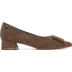 Refresh Γόβες Suede με Χοντρό Χαμηλό Τακούνι Καφέ 176142