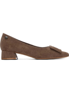 Refresh Γόβες Suede με Χοντρό Χαμηλό Τακούνι Καφέ 176142