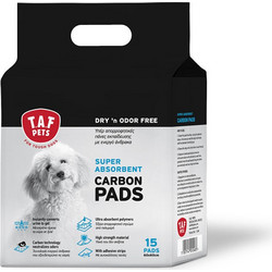 Taf Pets Επιδαπέδιες Πάνες Σκύλου με Αυτοκόλλητα & Ενεργό Άνθρακα 60x60cm 15τμχ