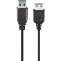 Goobay 95726 Καλώδιο USB-A Male 3.0 to USB-A Female 5m Black