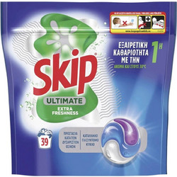 Skip Ultimate Extra Freshness Απορρυπαντικό Πλυντηρίου σε Κάψουλες 39 Πλύσεις