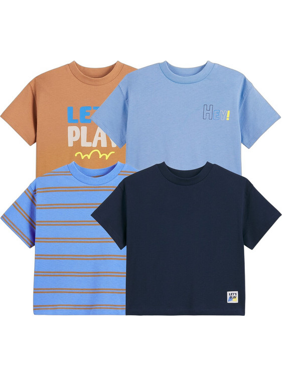La Redoute Σετ Παιδικά T-Shirt Κοντομάνικα Γαλάζιο Ταμπά Navy Μπλε 351238802