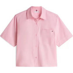 Tommy Hilfiger Κοντομάνικο Γυναικείο Πουκάμισο Παραλλαγή Ροζ Χρυσό WW0WW48899-TPG