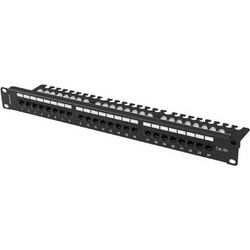 Lanberg PPUA-1124-B Ethernet Patch Panel Rack 1U 19" 24 Θυρών Cat.6 Unshielded UTP