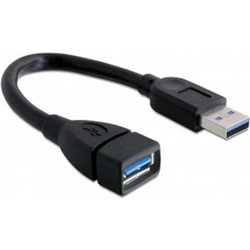 DeLOCK 82776 Καλώδιο USB-A Male 3.0 to USB-A Female 0.15m Black