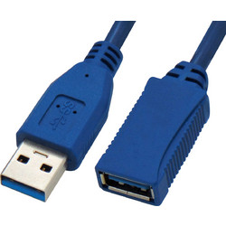 04.001.0295 Καλώδιο USB-A Male 3.0 to USB-A Female 5m Blue 2τμχ