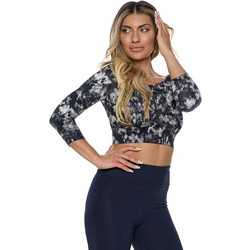 Bodymove Γυναικείο Αθλητικό Crop Top Μαύρο Λευκό 1370EMP.6