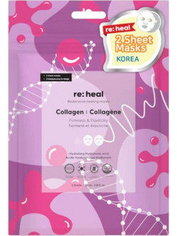 Re:Heal Collagen Sheet Μάσκα Προσώπου για Ενυδάτωση με Κολλαγόνο 2τμχ