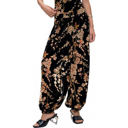 Desigual Σατέν Γυναικείο Παντελόνι Loose Εφαρμογή με Λάστιχο Μαύρο Nude 26WWPW18-2000