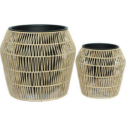 Fylliana Σετ Κασπώ Rattan Μπεζ 42x38cm 2τμχ 327-125-165