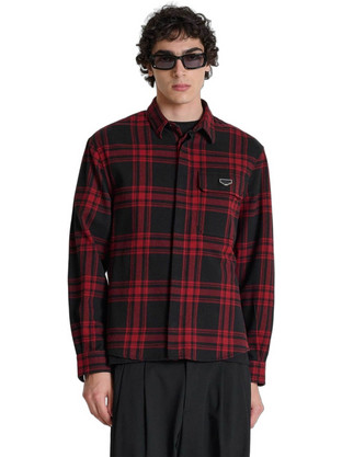 Antony Morato Montreal Ανδρικό Πουκάμισο Twill Καρό Μαύρο SL00805FA410153
