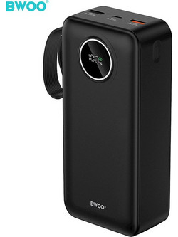 Bwoo BO-P64 Power Bank 20000mAh 22.5W με 2 Θύρες USB-A & Θύρα USB-C Power Delivery Black