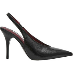 Steve Madden Γόβες Slingback Δερμάτινες με Τακούνι Στιλέτο Μαύρες SM11005751